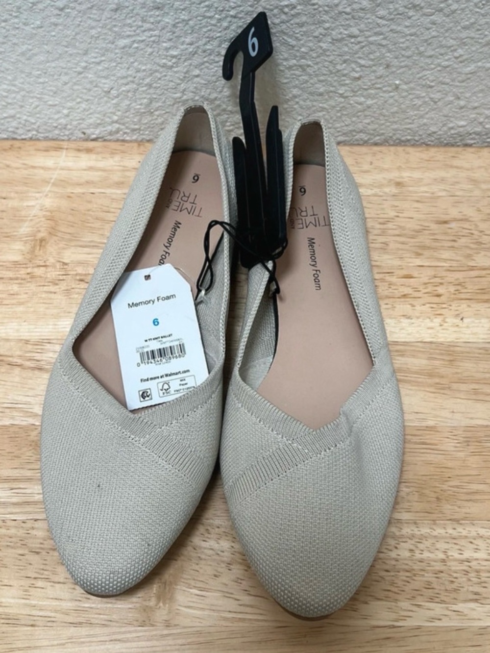 Time and Tru Beige Knit Ballet Flats 6